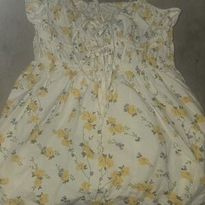 Women’s Mini Dress with Yellow Floral Print